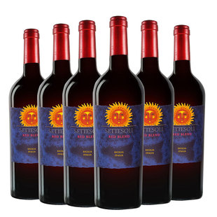 柔和果香餐酒 意大利太阳神干红葡萄酒 婚宴用酒 六只装 双支装