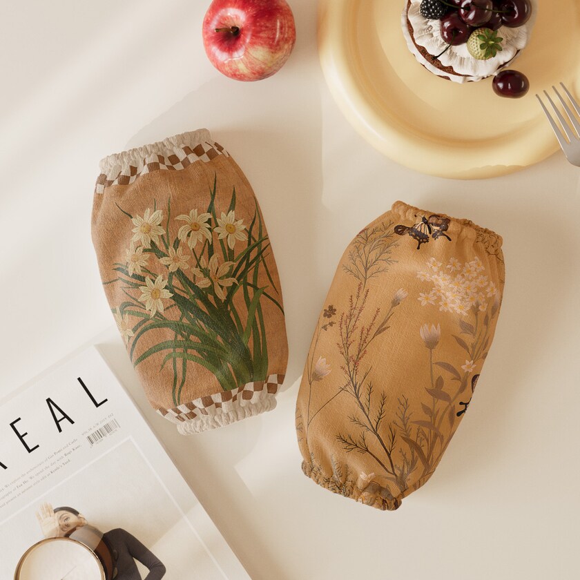 古典复古风套袖女款办公室袖套2025新款秋冬卡通毛绒长款护袖防脏