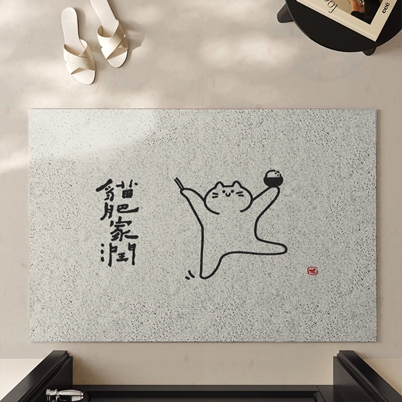 原素家用丝圈除尘入户进门口地垫防滑玄关可裁剪耐脏脚垫门厅地毯