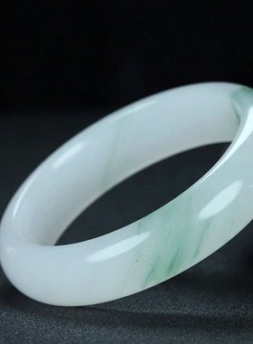 天然a货新疆白玉金丝玉手镯女款