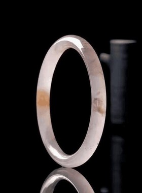 新疆玉石紫罗兰冰透金丝玉细圆镯