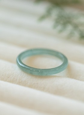 翡翠冰蓝水戒指天然A货情侣对戒