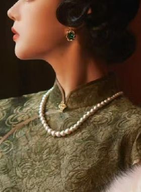 仿珍珠项链旗袍配饰品女