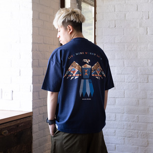 adlib 潮牌印花系列宽松上衣 印地安雷鸟图案Tee恤衫 ZT1231 新款