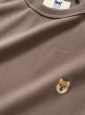 adlib香港 夏季新款男女宽松柴犬P仔绣花图案纯棉牛角短袖 TP1185