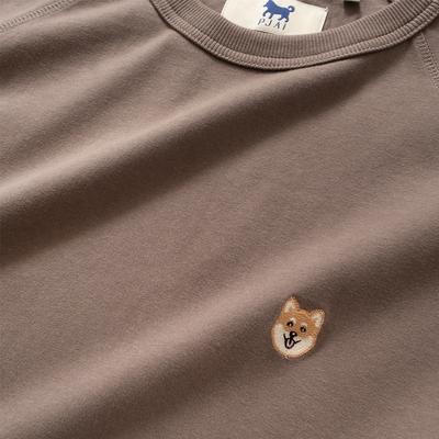 adlib香港 夏季新款男女宽松柴犬P仔绣花图案纯棉牛角短袖 TP1185