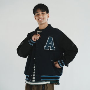 JK366 外套 adlib香港 男女春秋ins潮拼色双面棒球绣花休闲长袖