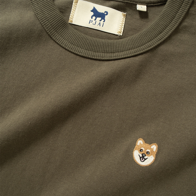 adlib香港潮牌时尚情侣装宽松休闲柴犬P仔绣花纯色短袖Tee TP1612