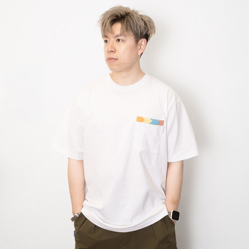 adlib香港 潮牌男士夏季新款箭形拼布口袋纯色短袖 ZT1679