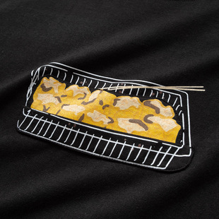 adlib香港夏季宽松纯棉上衣 烧麦贴布图案Tee恤衫ZT930