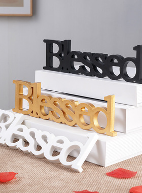创意英文Blessed字母婚礼情人节氛围感装饰摆件字母装饰情人节