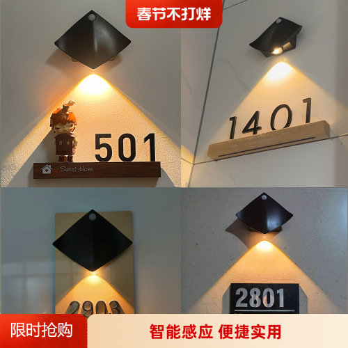 入户门牌磁吸感应小夜灯免接线