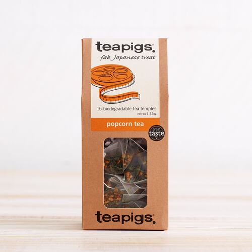 25年货英国 teapigs 茶猪猪 爆米花玄米茶 15个立体茶包 英国原装