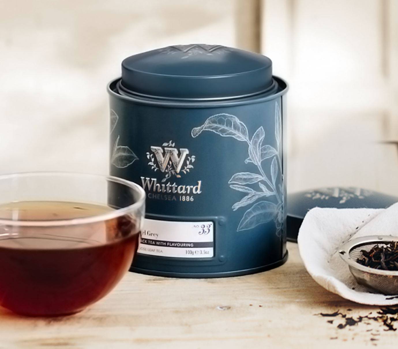 whittard 33号英国进口格雷伯爵茶earl grey英式下午茶100g铝罐装