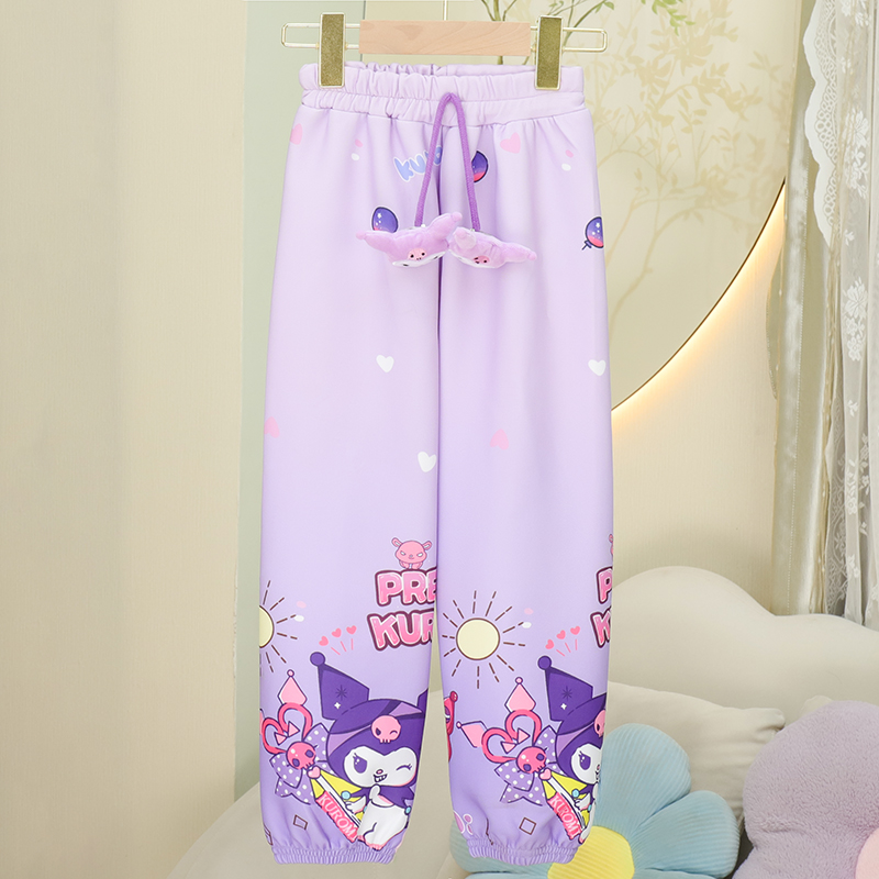 2025春秋季新款女童宽松卫裤儿童可爱时尚外穿长裤女孩休闲运动裤