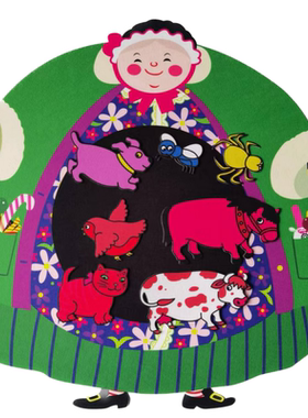 There Was an Old Lady Who Swallowed a Fly 老太太吃苍蝇毛毡布