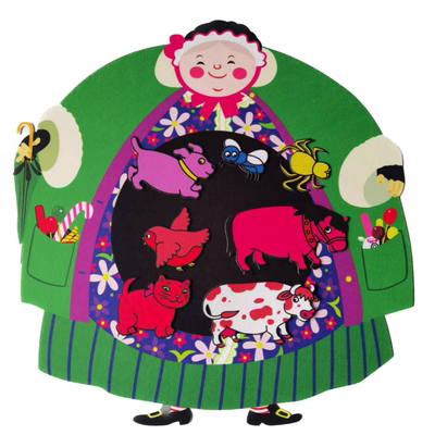 There Was an Old Lady Who Swallowed a Fly 老太太吃苍蝇毛毡布