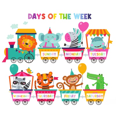 幼儿园英语培训学校英文一周week装饰墙贴环创教室布置