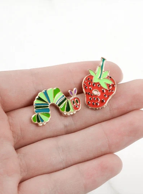 好饿的毛毛虫 The very hungry caterpillar绘本故事胸针周边