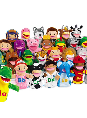 孤品26个英语字母张嘴手偶lakeshore原版尾货