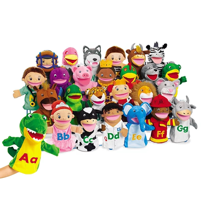 孤品26个英语字母张嘴手偶lakeshore原版尾货