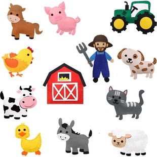 farm felt农场动物主题教具毛毡布教师教具 animals