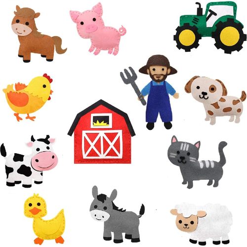 farm animals felt农场动物主题教具毛毡布教师教具