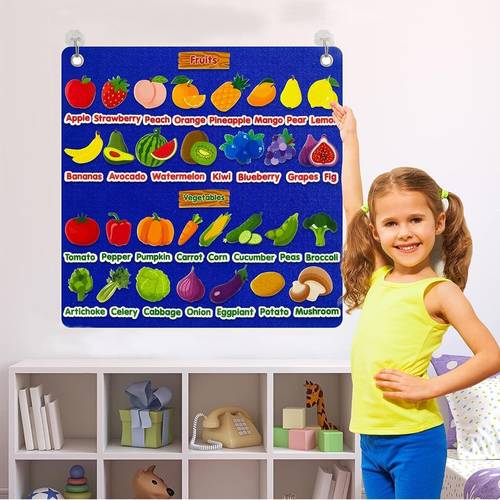 蔬菜水果毛毡布贴儿童早教教具vegetables fruits教学工具