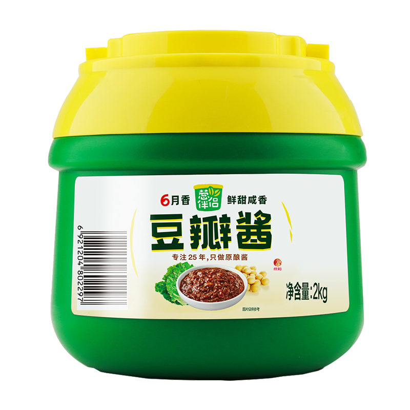 欣和葱伴侣6月香豆瓣酱2kg桶装六月鲜原酿黄豆酱东北大酱蘸料炒菜