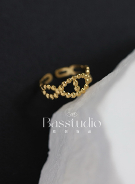 Basstudio不掉色轻奢眼睛开口素圈戒女小众冷淡风高级感叠戴指环