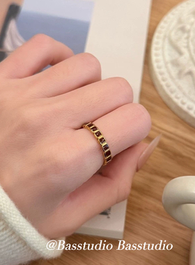 Basstudio爆款复古安可拉红色钛钢戒指女小众设计食指轻奢高级感