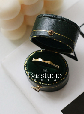 Basstudio 小清新波浪皇冠戒指小巧女款尾戒 钛钢镀18K金不易掉色