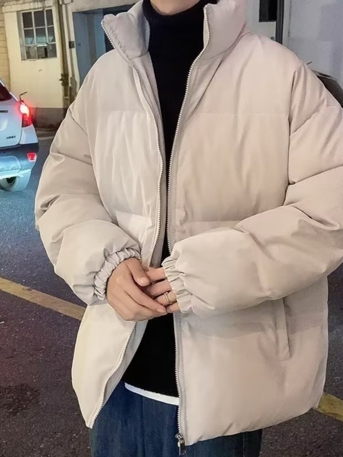 冬季纯色棉衣男宽松ins港风休闲立领韩版潮流百搭学生帅气面包服