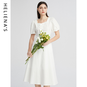 海兰丝皮法式赫本风修身包臀连衣裙子女装2024夏季高级感气质长裙