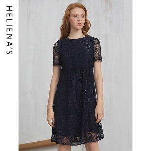 短袖 女装 连衣裙 商场同款 S212OP66连衣裙 海兰丝 春夏新款 奢睿