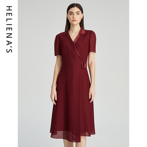 海兰丝2024商场同款连衣裙夏季新款短袖针织连衣裙气质时尚中长款