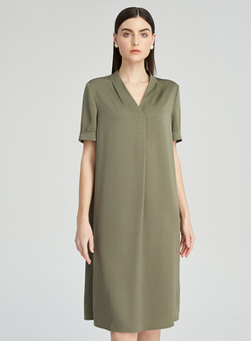 海兰丝2024商场同款连衣裙夏季新款收腰短袖显瘦高级感H232OP16