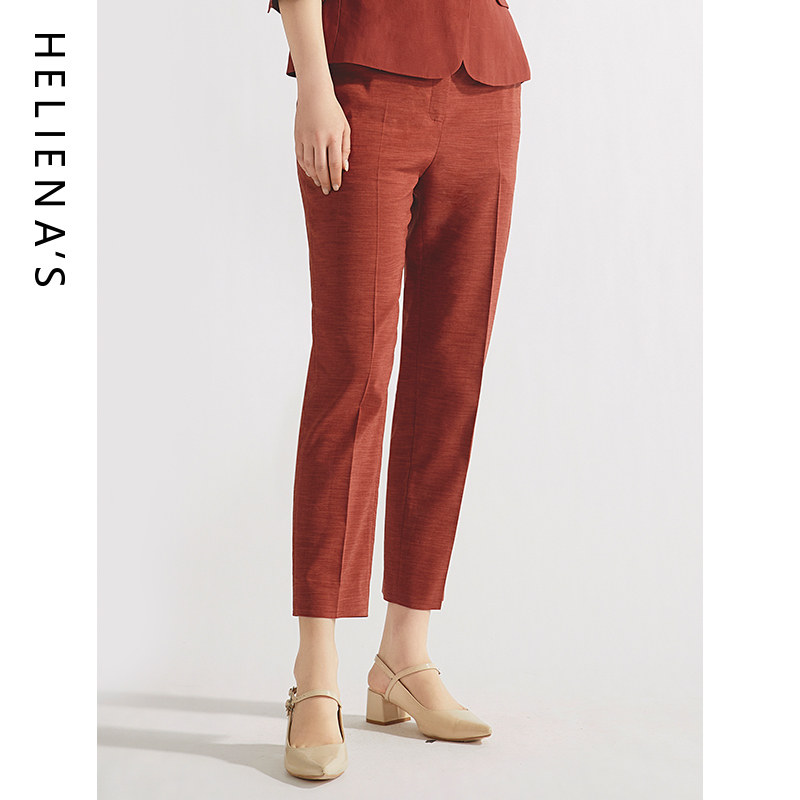 海兰丝休闲裤轻商务通勤职业工作西装裤女夏新款高腰直筒休闲长裤
