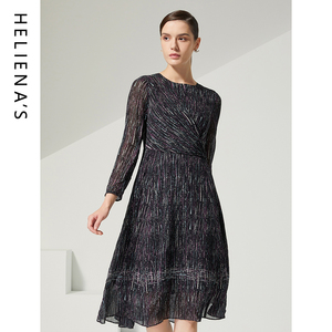 海兰丝法式气质收腰显瘦秋冬新款连衣裙女中长款高级感 H223OP19