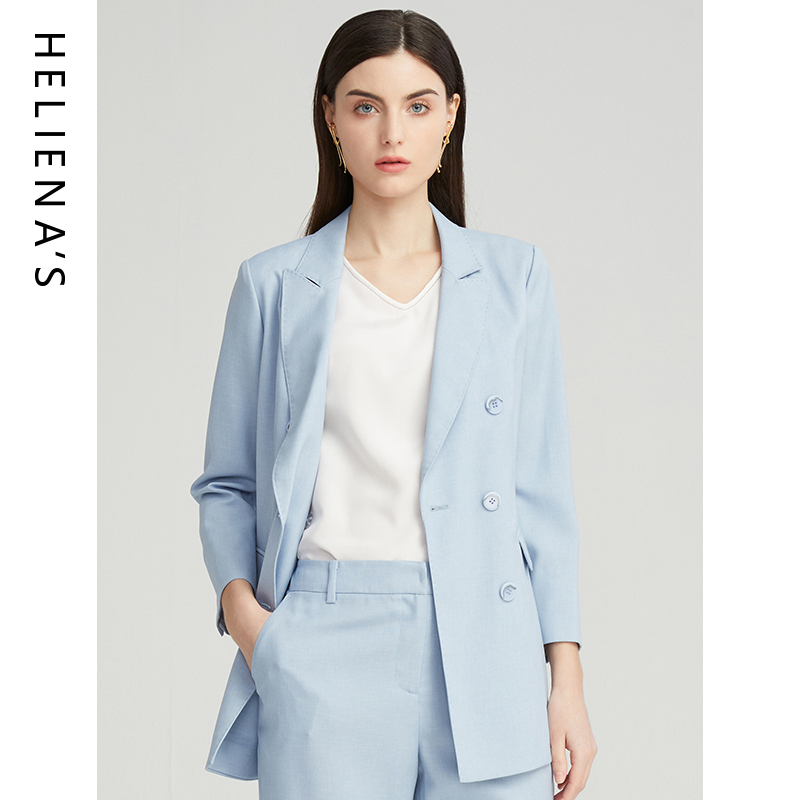 海兰丝兰色气质小西服