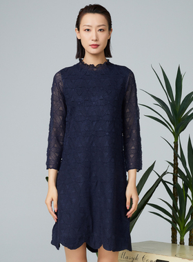 海兰丝连衣裙 法式复古连衣裙23年秋季新款女士裙子 H231OP07