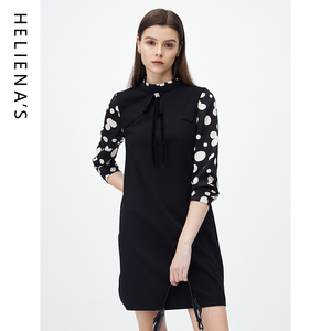 海兰丝气质名媛连衣裙女秋2024新款遮肉显瘦设计感别致洋气裙子