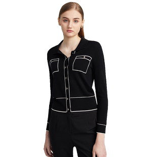 海兰丝小香风开衫羊毛法式复古上衣23年冬季新款气质高级感短外套