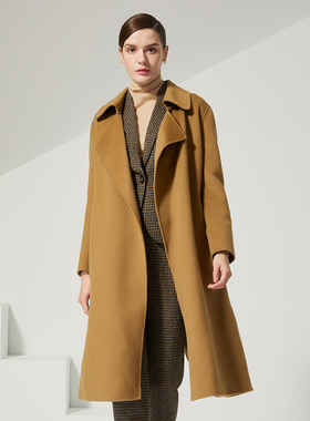 海兰丝大衣 毛呢外套女 冬季新款设计感大衣领羊毛大衣H225LC26