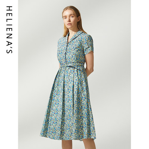 海兰丝收腰气质优雅连衣裙