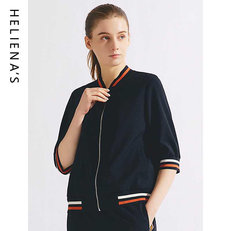 海兰丝休闲运动卫衣 薄款气质外套女2024年夏季新款上衣