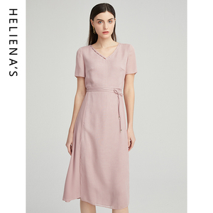 海兰丝连衣裙 优雅 春季新款复古运动风宽松休闲直筒显瘦连衣裙女