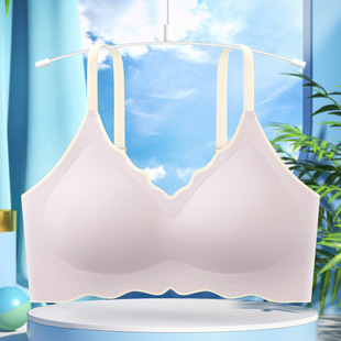 固定杯无痕内衣无钢圈少女文胸高中大学生舒适透气薄款二排扣胸罩