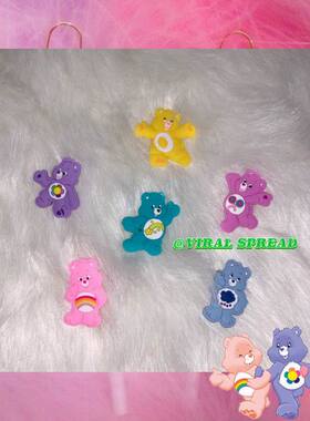 VIRAL SPREAD 可爱小饰物复古carebears彩虹熊胸针可爱土酷女孩