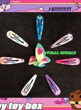 VIRAL SPREAD 90s复古情迷花花蝴蝶发夹bb夹刘海夹蹦迪swag发夹